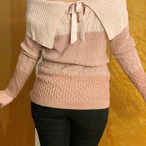 Off the Shoulder Sweater w/ Bow in back